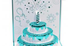 China Customizable Personalized 3D Pop Up Happy Birthday Card for Special Occasions supplier