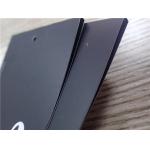 Black Paper Card Folded Clothing Hang Tags Eco - Friendly Ink Printing White Logo for sale