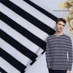 Breathable, Moisture-Absorbent And Fashionable Pure Cotton ​Striped Material Fabric For T-Shirt for sale