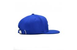 China Custom Fitted Hat Unstructured Snapback Cap  3d Puff Embroidery  Blue Snapback Hats Caps supplier