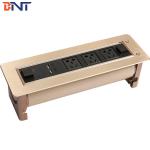Aluminum Alloy Gold Color  Electric  Rotating Pop Up Hidden Outlet Supply For High-tier Office  Room for sale
