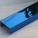 Decorative Stainless Steel Tile Trim 20mm , PVD Blue Stainless Steel U Trim for sale