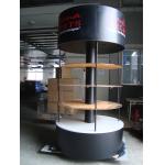 Permanent MDF Wooden Branded Display Stands With Graphic Multip Shelves for sale
