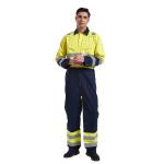 Inherently Flame Retardant Arc Protection Clothing , Hivis Yellow FR Coverall for sale