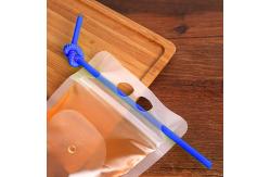 China 500ml 750ml Transparent Drink Liquid Packaging Pouch With Straw And Handle supplier