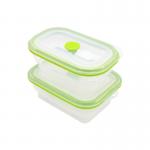 OEM Logo Leakage Proof 800ml Silicone Foldable Lunch Box for sale