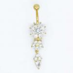 14G Gold Flower Body Piercings Jewellery for sale