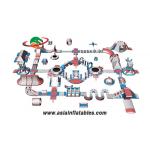Customized Floating Inflatable Aqua Park Inflatable Aquatics Park For Sea