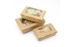 China Disposable recyclable custom takeaway salad box kraft paper food packaging box supplier
