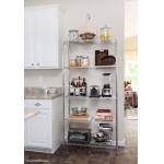 5 Tier Silver Storage Rack Shelving Kitchen Office Shelf Units 24W X 18D X 60H for sale