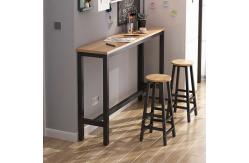 China 1.6m White Kitchen Bar Table Stool Set Melamine MFC With Metal  Legs supplier