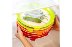 China Round Reusable Stackable Food Trays BPA Free With Elastic Lid supplier