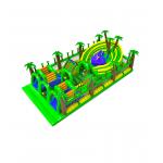 Green - themed Inflatable Fun Palm Zone Customized Obstacle for sale