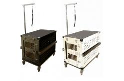 China 40in \ Aluminum Dog Box Collapsible Heavy Duty Dog Crate With Grooming Arm supplier