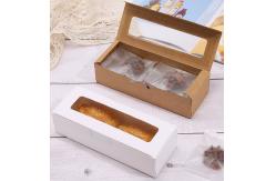 China Custom Kraft Paper Window Boxes For Macarons Pastries Flip Top Design supplier