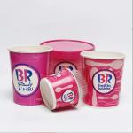 Food grade recycled disposable custom printed yogurt packaging ice cream paper cups with lid for sale