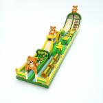 Commercial Bear Inflatable Obstacles Course Green Yellow 30*5*8m for sale