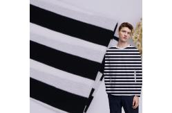 China Comfortable And Breathable  And Bouncy Striped Material Fabric For T-Shirt supplier