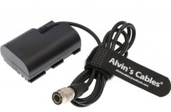 China LP E6 Dummy Battery To Hirose 4 Pin Male 100cm Camera Power Adapter supplier
