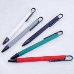 High Quality Soft Rubber Business Ballpoint Pen Simple Press Ball Pen With Clip for sale