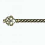 25MM Anti - Brass Color Curtain Rod Finial Iron Twisted Pipe Sets For Home Decor for sale