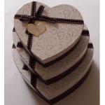 Heart Shape Recycled Gift Paper Box Packaging , Brown Cream Paper Box Customized Size for sale