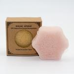 Customised 8.5*3cm Pure Natural Facial Konjac Sponge Pink For Skin Pore for sale