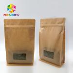 Window Kraft Paper Bags Zipper Top Sealing Customized Color For Food Packaging for sale