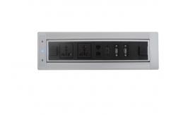 China Flip Up Tabletop Motorized Socket/Desktop Rotatable Office Desk Outlet supplier