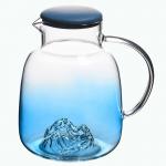 Juice Beverage 1800ml Hand Blown Glass Water Pitcher for sale