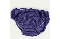 China 28gsm Dark Blue Disposable Triangle Shape PP Nonwoven Underwear With Elastic supplier