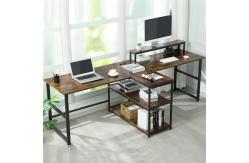 China Wooden Black Computer Desk Brown Thickness 16mm With Monitor Stand supplier