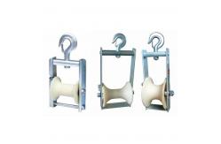 China Nylon Roller Aerial Cable Conductor Stringing Blocks 5 KN Galvanzied Frame supplier