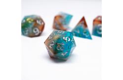 China Gold Foil Resin Dice Set Digital Multi -Faceted Table Game #Rpg#Dnd#Coc supplier