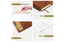 China Spiral Softcover ECO Friendly Academic Planner Brown Elastic Closure supplier