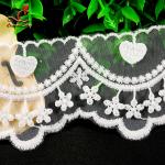 Cotton White Embroidered Lace Trim 5.6cm Width Static - Cling Resistant