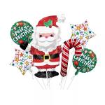 Wholesal New Christmas Candy Cane Balloon Aluminum Foil Balloon Santa Claus Balloon Set For Decoration Supplies for sale