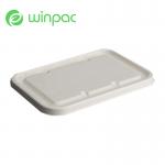 Disposable Compostable Sugarcane Bagasse Lid For 450 500 650 750 1000ml Box for sale
