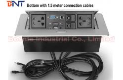 China 1.5 Meter Cables Desk Hidden Socket / Meeting Table Pop Up Electrical Outlet supplier