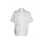240 GSM 100% Cotton Chef Uniform Half Sleeve Coat White Wrinkle Free Anti Stain for sale