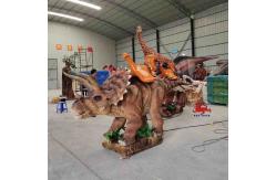 China Indoor Animatronic Triceratops Ride On Dinosaur Customized Size supplier