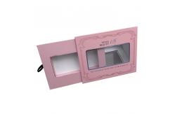 China Customized Sliding Drawer Box Paperboard Empty Eyelash Box With Window For Display supplier