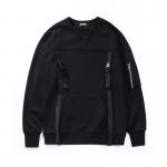 Black Blank Cotton Oversized Crewneck Sweatshirt With Front Pocket No Hood for sale