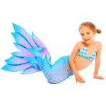 Beauty Flower Fin Swimmable Mermaid Tails For Girls , High Elasticity Fabric Mermaid Tail for sale