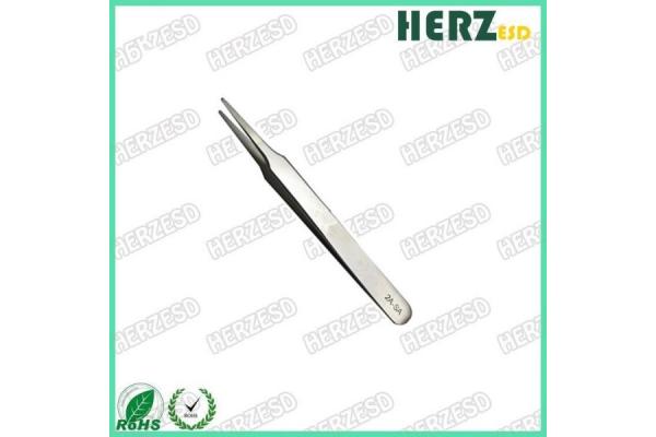 Anti Magnetic ESD Safe Tweezers , ESD Cleaning Tools Flat Round Tip Width 2mm