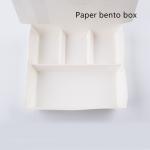 Rectangular Kraft Paper Take Away Box Compostable Disposable With PET Lid for sale