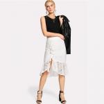 Ruffle Hem Asymmetric Lace Skirt For Women for sale