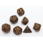 GST Gold Plated Mini Polyhedral Dice Portable Exquisite Carving for sale