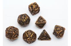 China GST Gold Plated Mini Polyhedral Dice Portable Exquisite Carving supplier