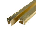 U Shape Channel Aluminium Alloy Profile Extrusion Brushed Gold For Glass Railings for sale